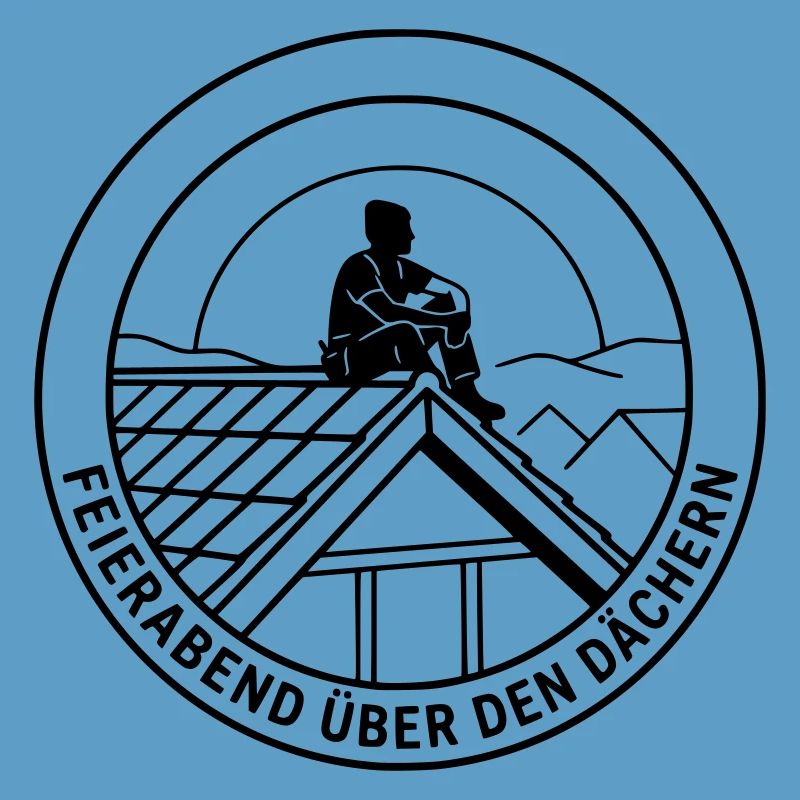 Dachdecker Feierabend über den Dächern