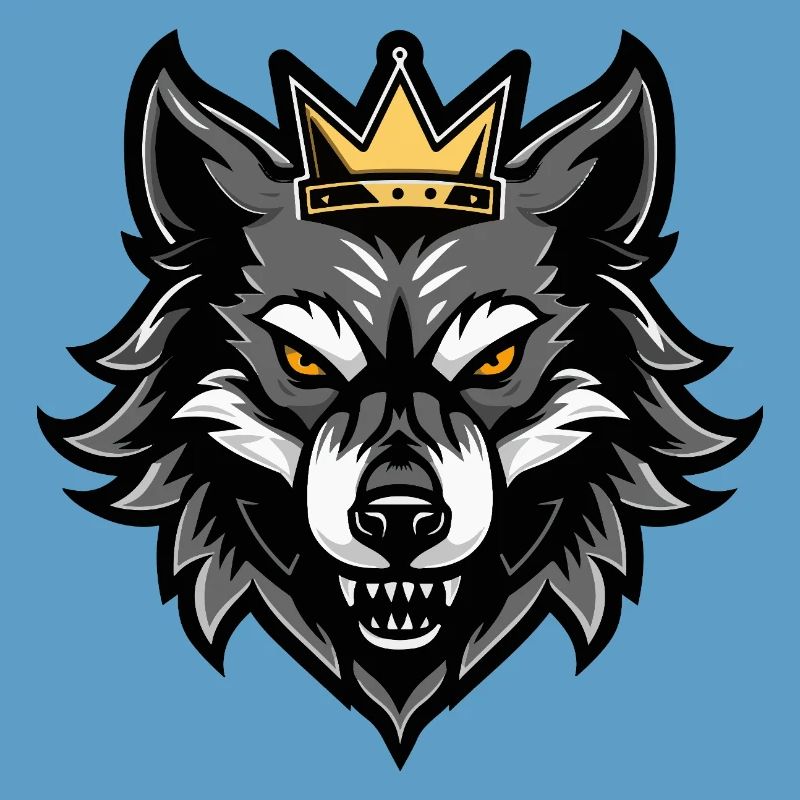 Wolf Kopf Krone