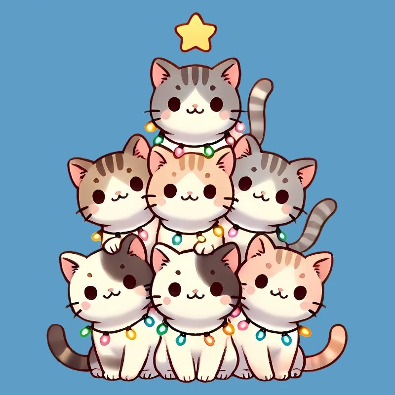 Weihnachtskratzbaum mit Lichtern