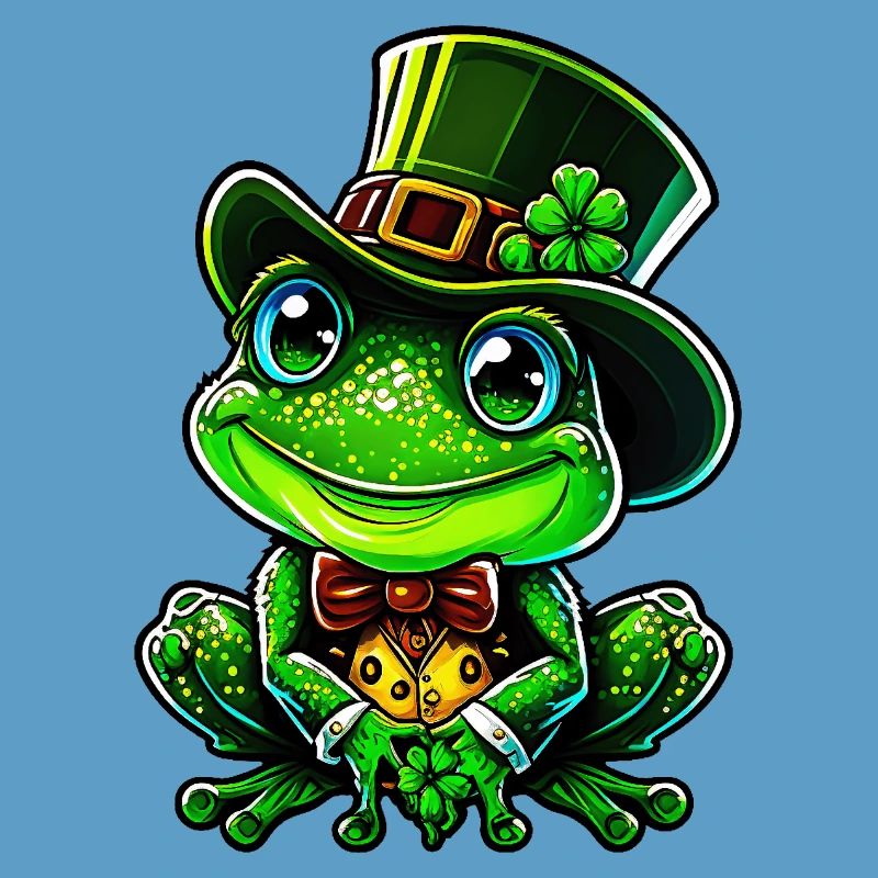 Grenouille joyeuse avec chapeau haut de forme de la Saint-Patrick