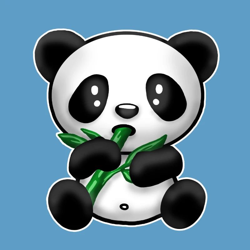 Panda with bamboo