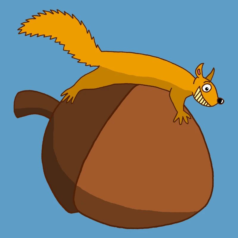Das Eichhörnchen gegen die Eichel