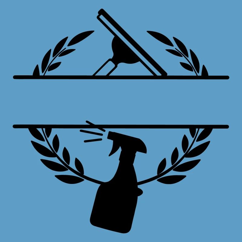 Logo de laveuse de vitres plus propre couronne de laurier