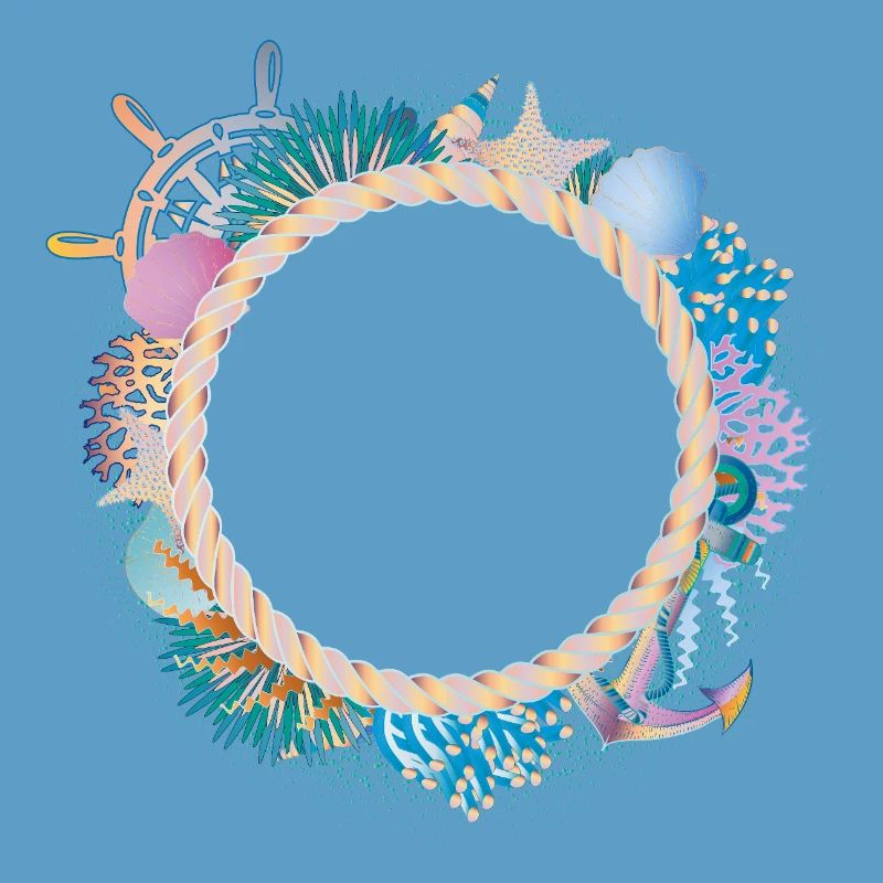 Maritime Rope Frame – with Corals & Shells