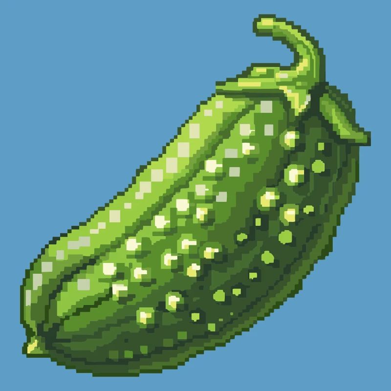 Pixel Concombre Vert Rétro