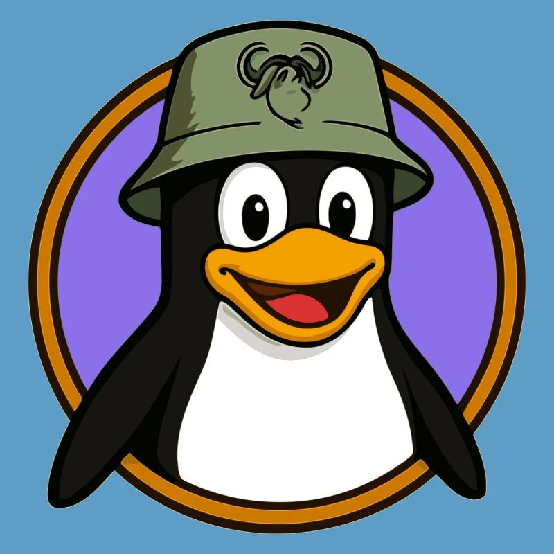 Tux Linux + GNU Hut