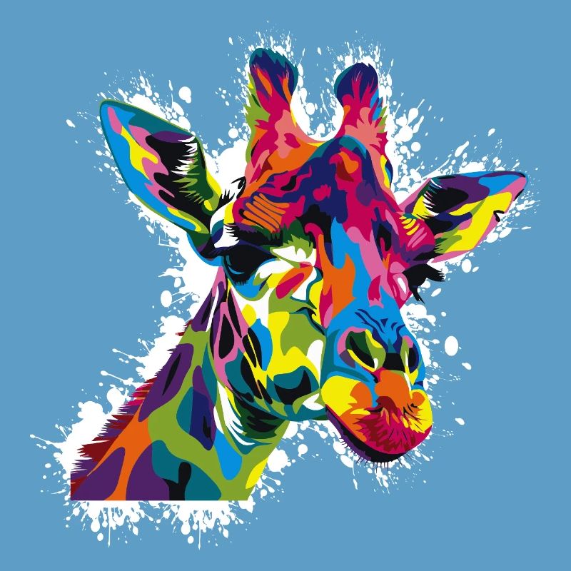 Colored Giraffe Popart