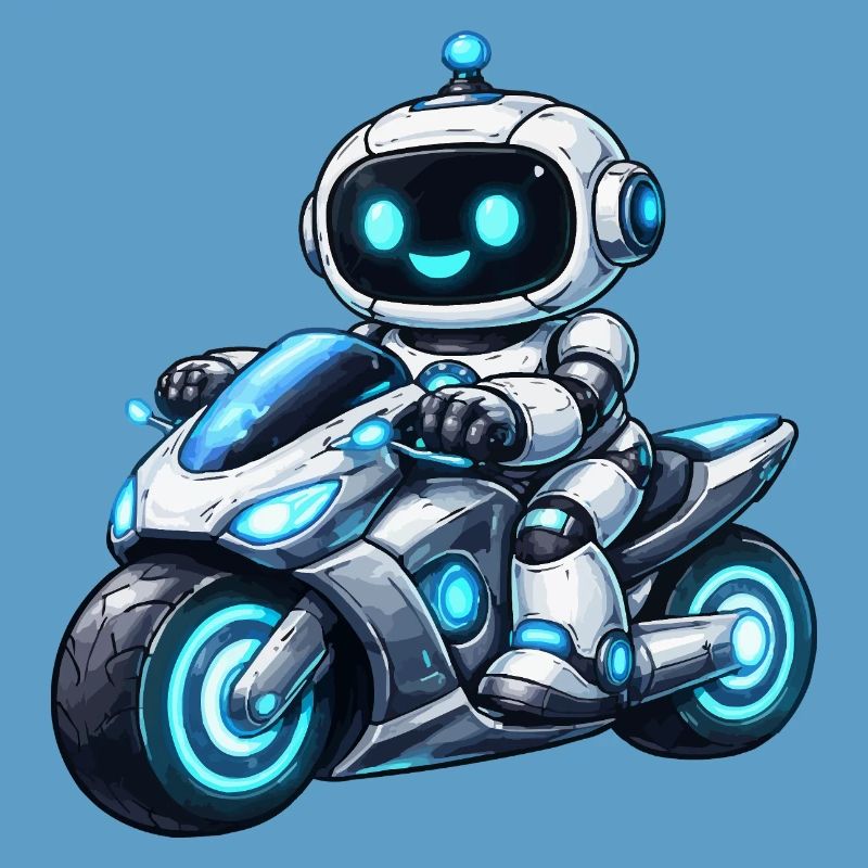 Robot on motorcycle