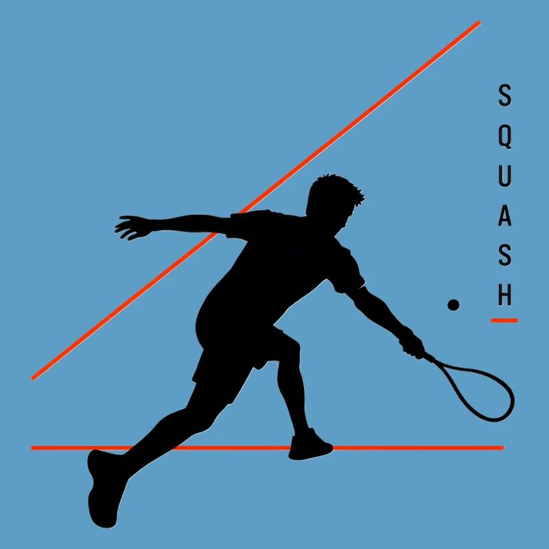 Squash silhouette with neon lines