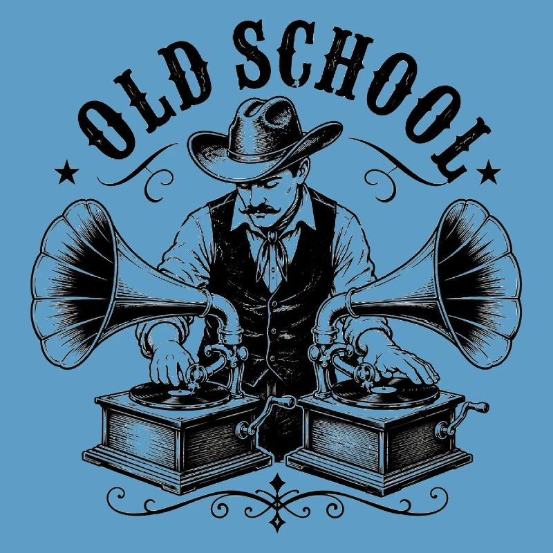 Old School DJ with Gramophone