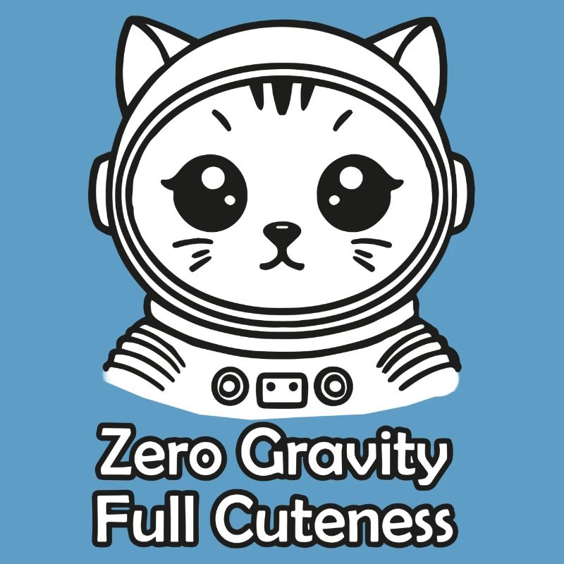 Chat de l’espace - Gravité zéro, design entièrement mignon