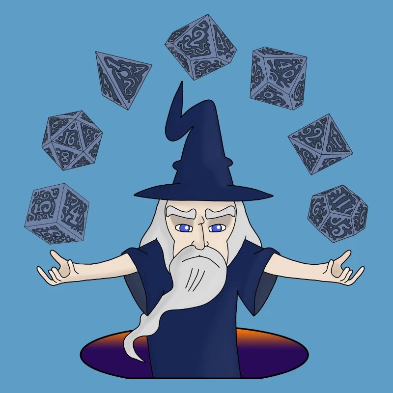 A Sorcerer with Levitating Dices