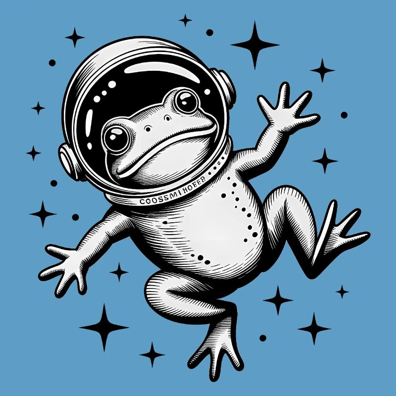 Frog in Space - Cool Astonomy Logo
