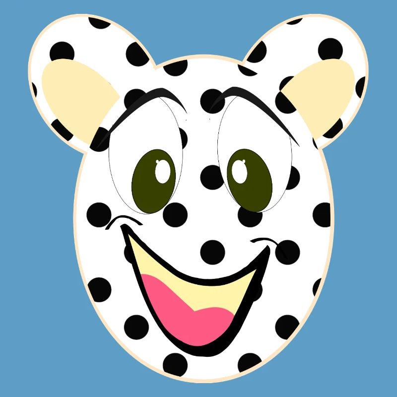 Bear Laughing Face with Dots