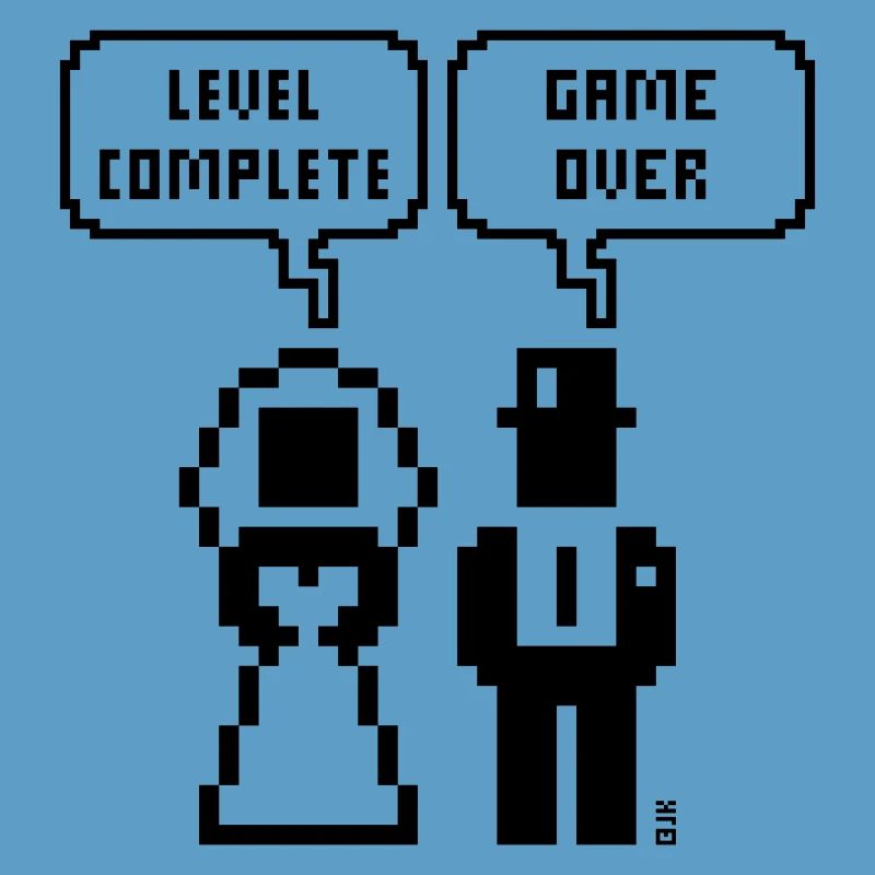 Level Complete – Game Over (JGA / Pixel / Bold B)
