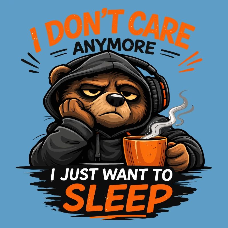 Grumpy Bear Sleep Tee Design