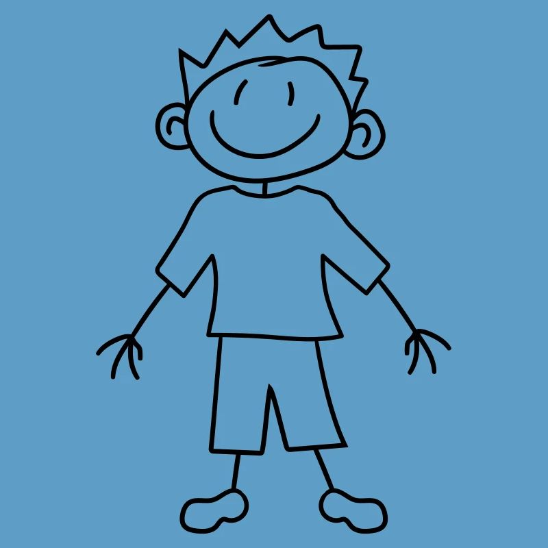 gemalt kind kritzel comic cartoon junge mann cool