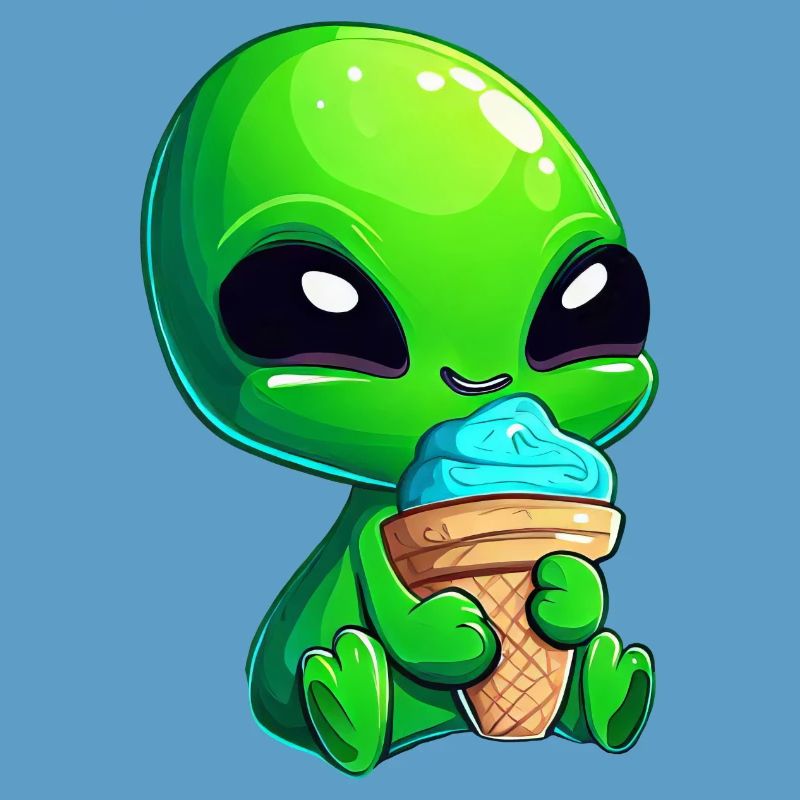 alien grün außerirdischer eis softeis blaues eis