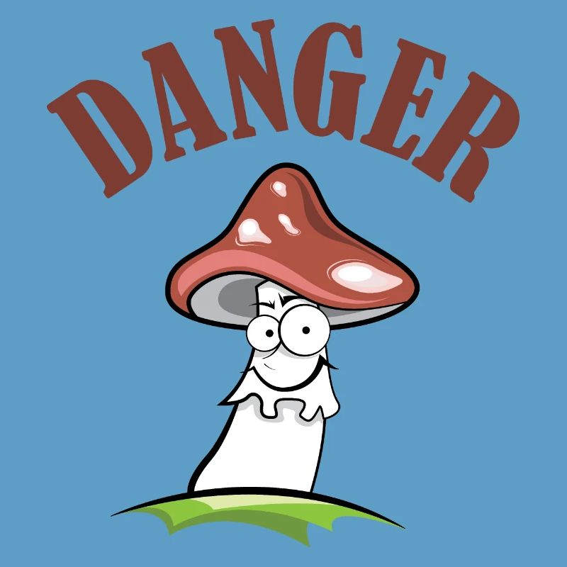 Toadstool danger symbol comic funny