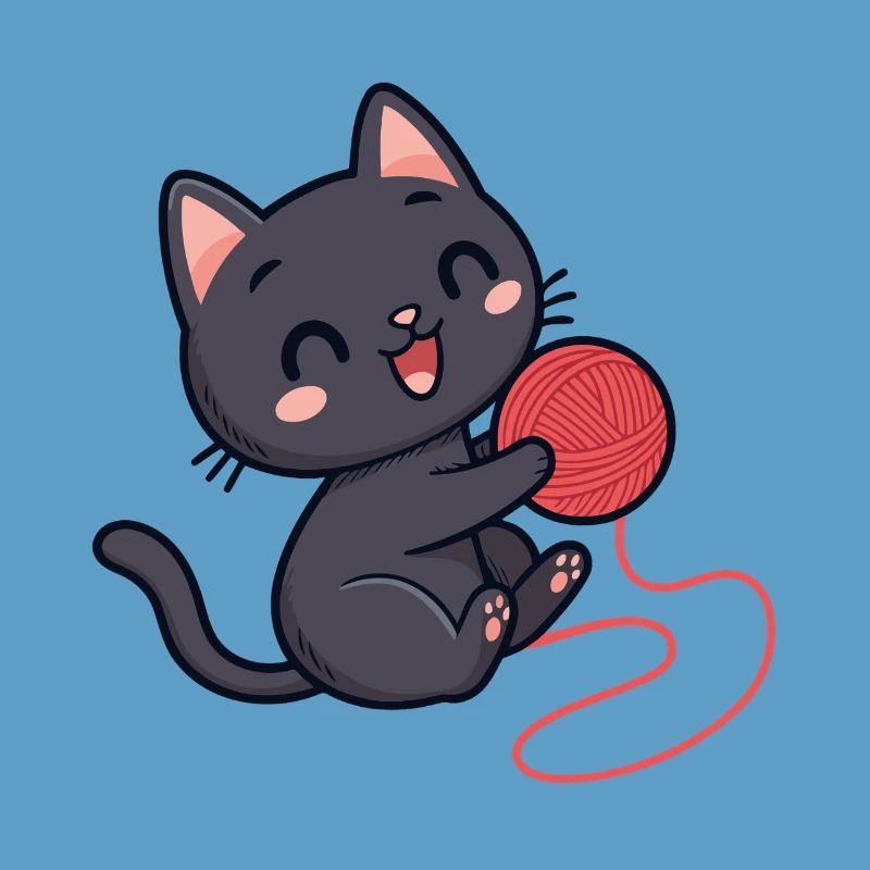 Red wool kitten soft pattern