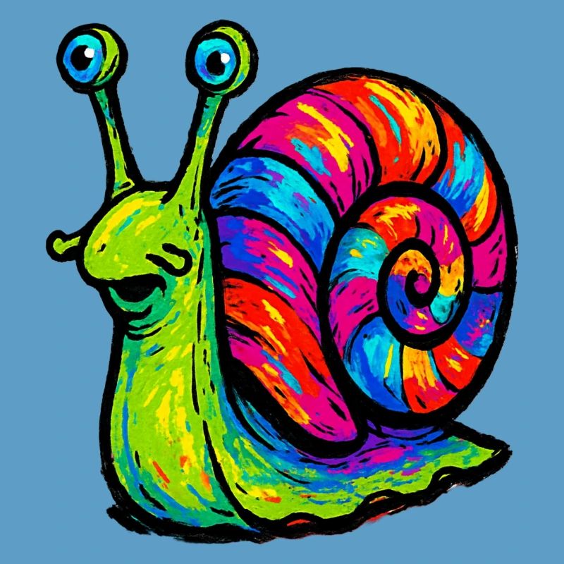 Rainbow Multicolor Psychedelic Snail