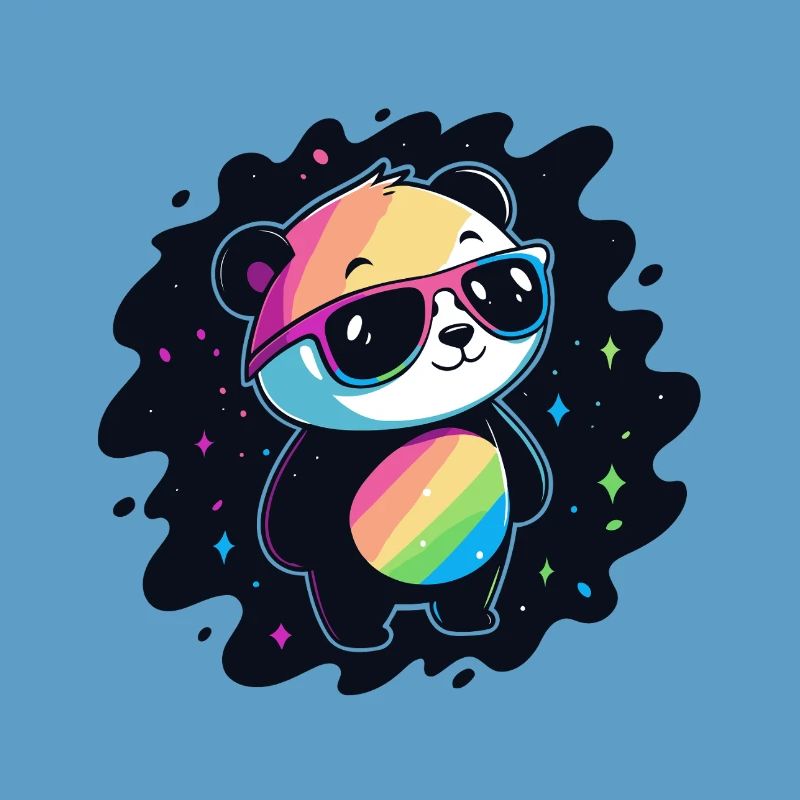 Panda Rainbow Galaxy Cool Glasses