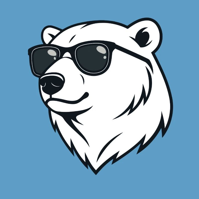 Eisbär Dunkle Brille
