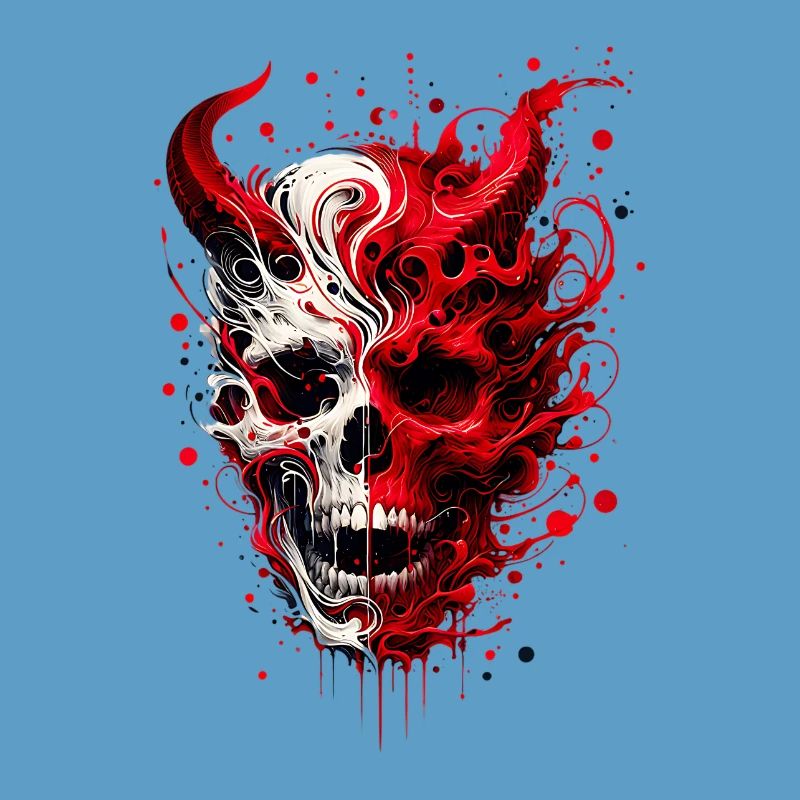 Infernal Skull Artwork Skull Meets Devil