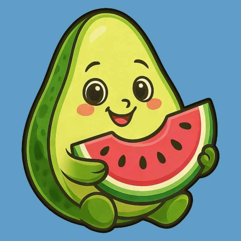 Avocat, melon, pastèque, fruit d’été, design