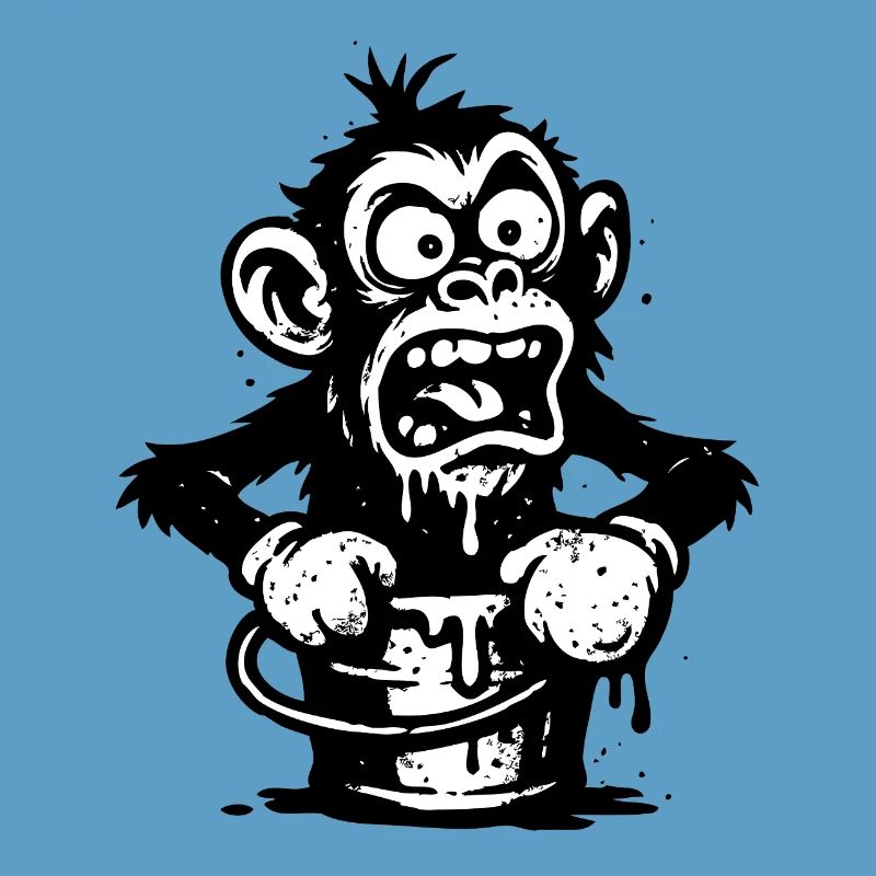 Affe im Eimer | Schockierter Affe mit Tropf-Design