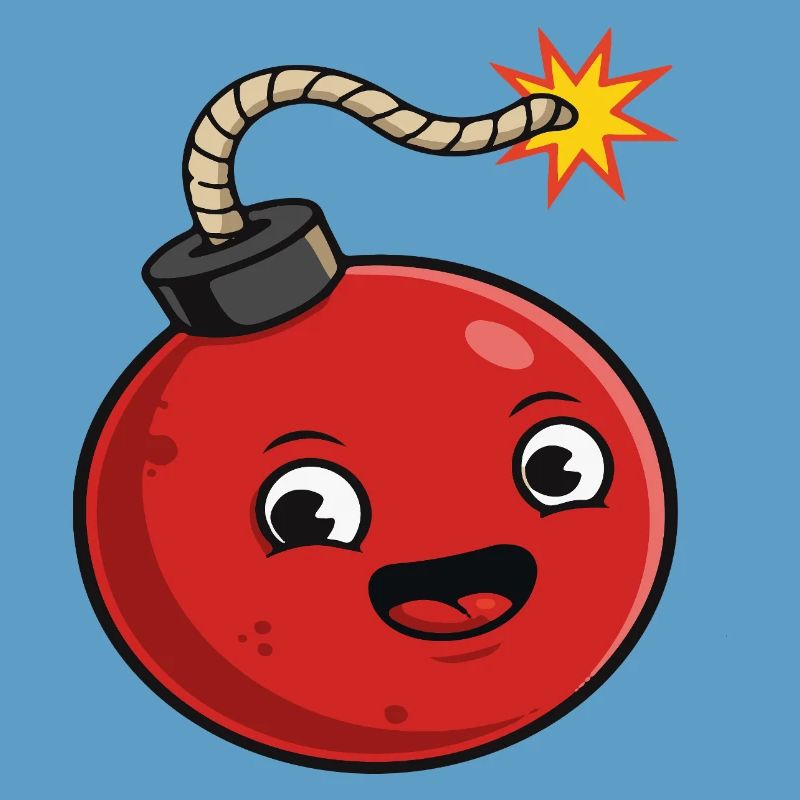 Bombe de dessin animé avec une expression joyeuse
