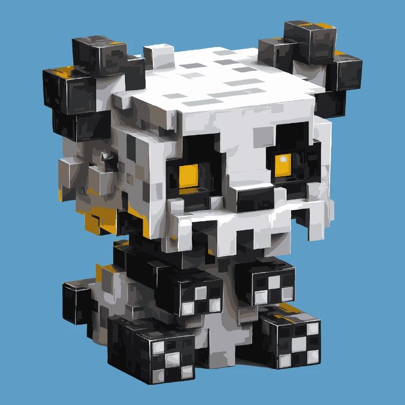 Panda pixel mignon dans un style de jeu rétro