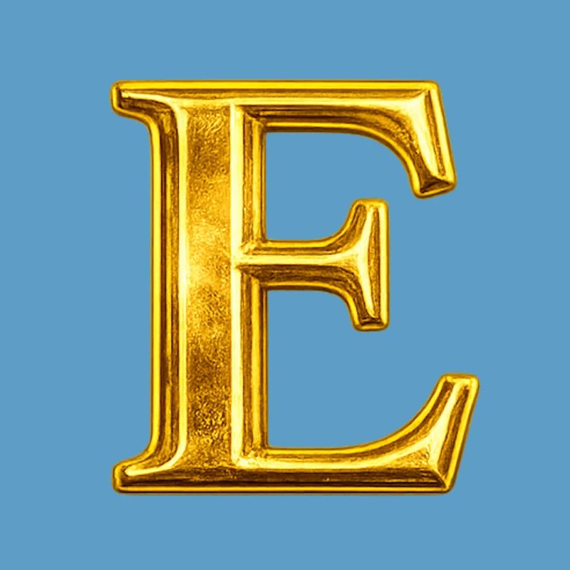 Goldenes E Monogramm-Design
