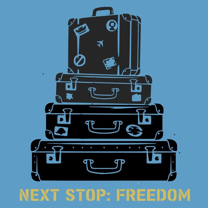 Suitcase Stack Freedom Saying
