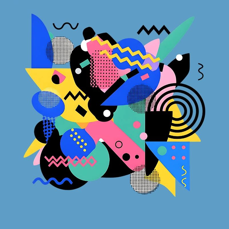 Memphis Style Pattern Retro 80s Geometry Abstract