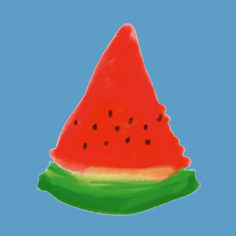 Tranche de pastèque à l’aquarelle