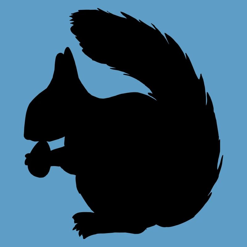 Squirrel with nut shadow figure