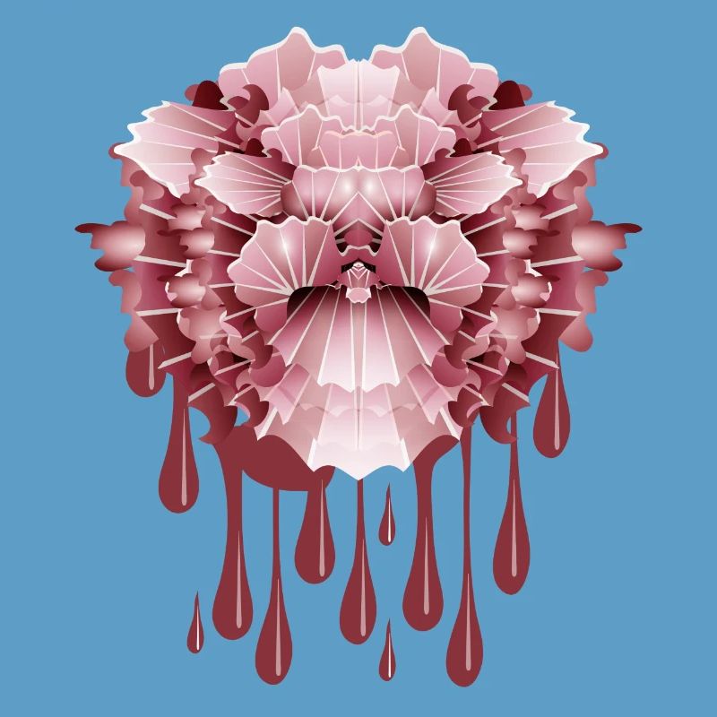 abstract pink carnation with dripping effect