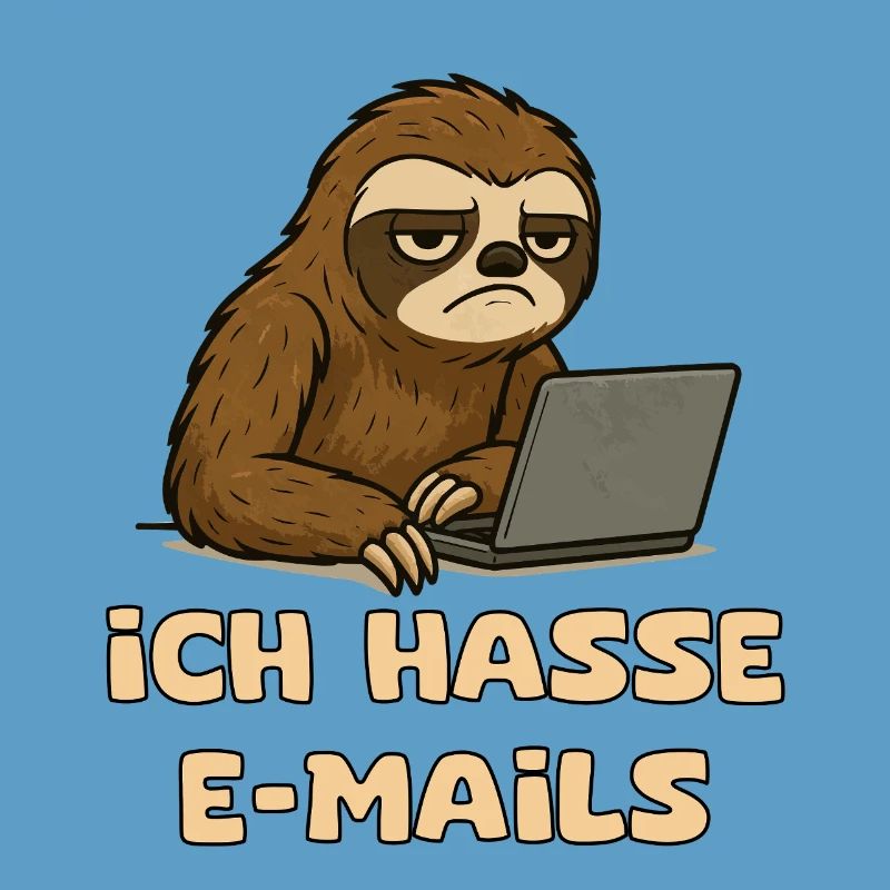Conception décontractée de paresseux avec sarcasme par e-mail