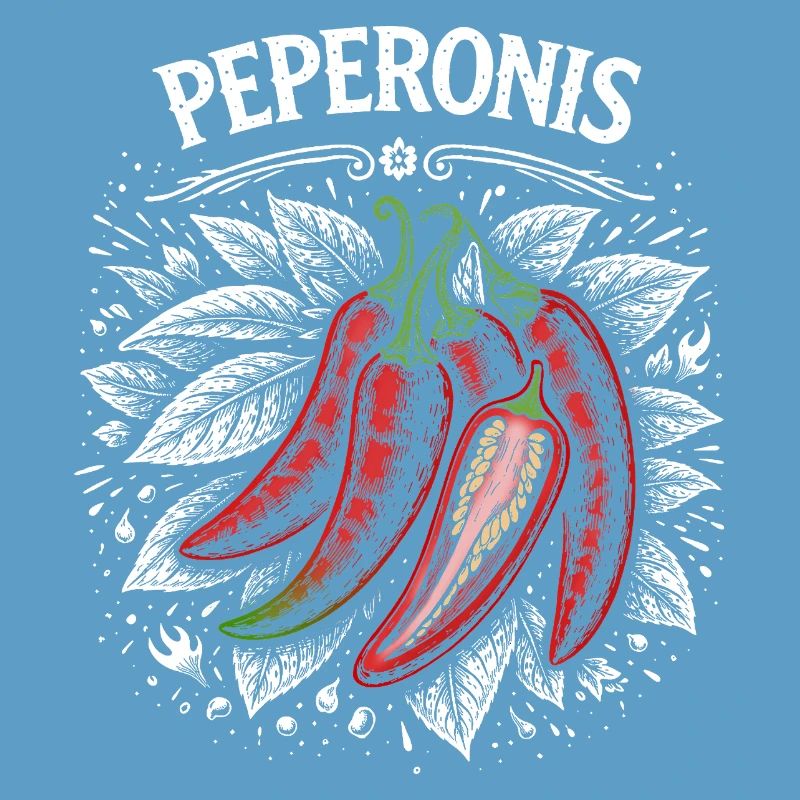 Conception de feuilles brûlantes de pepperoni