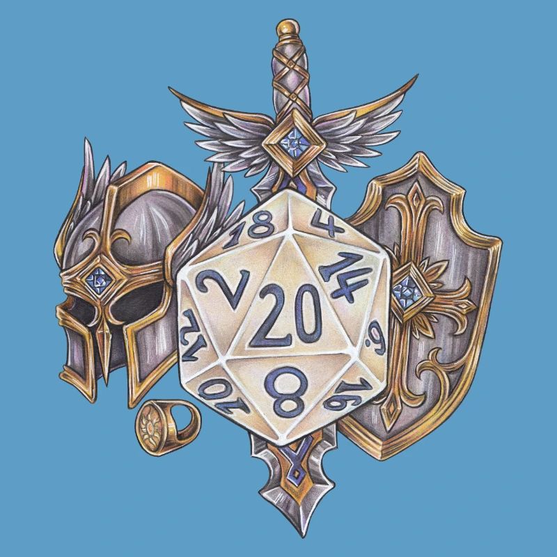 RPG Tabletop D20 Dice Gift Paladin
