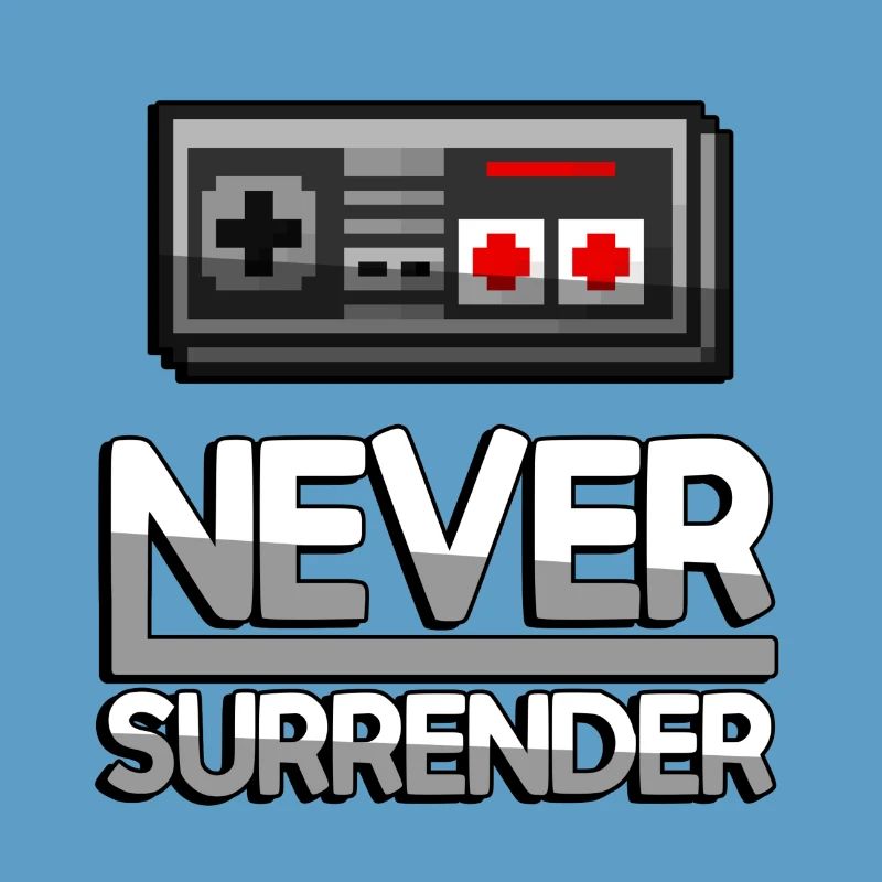 NEVER SURRENDER (White) + NES Controller - Gaming