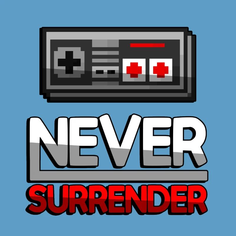 NEVER SURRENDER (Red) + NES Controller - Gaming