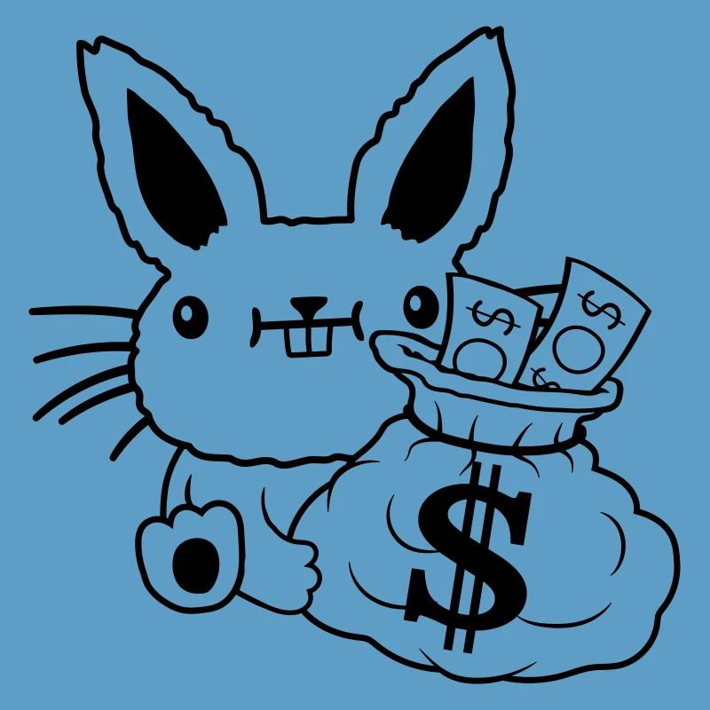 Money bag rich Easter banknotes