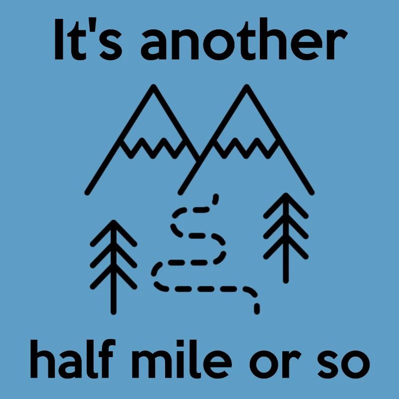 Es ist eine weitere halbe Meile oder so Bergwandern