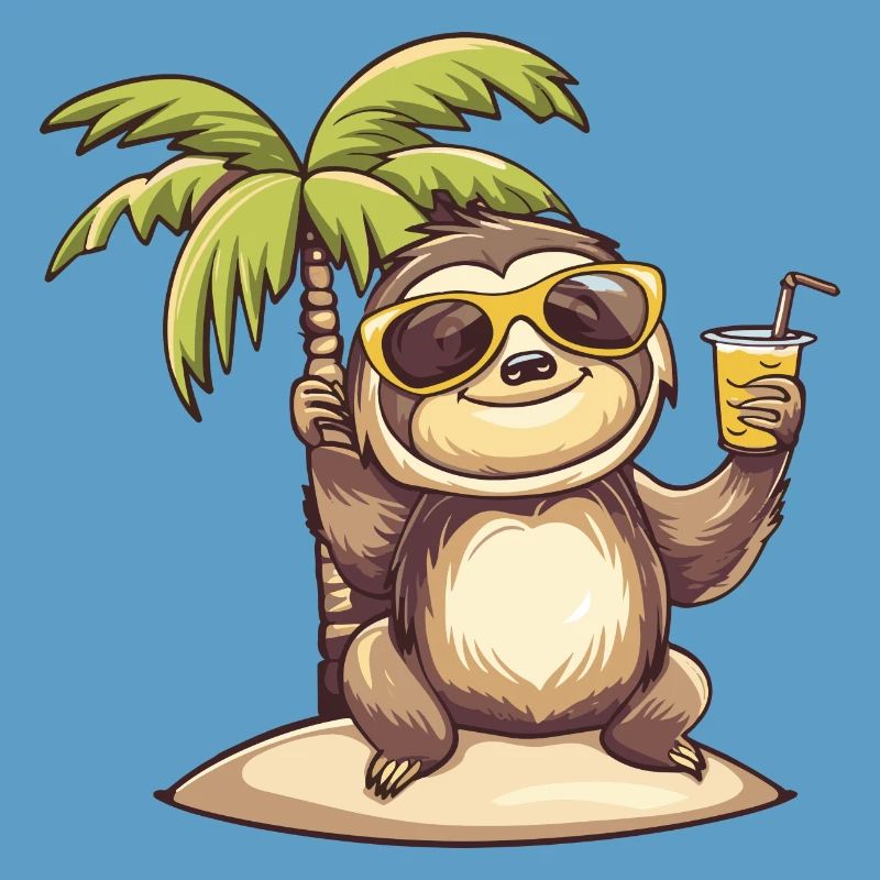Sloth Summer Beach Comic