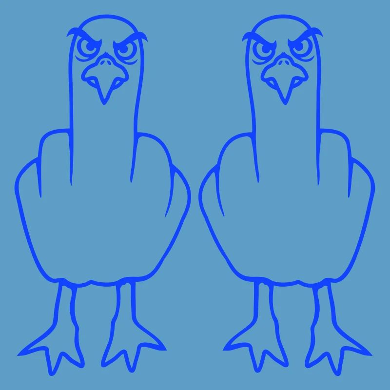2 Seagulls Doigt d’honneur Insulte Stinkfinger Équipe