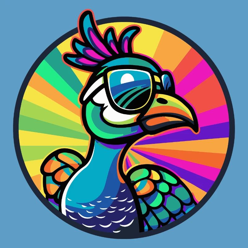 Peacock Bird Comic Cool