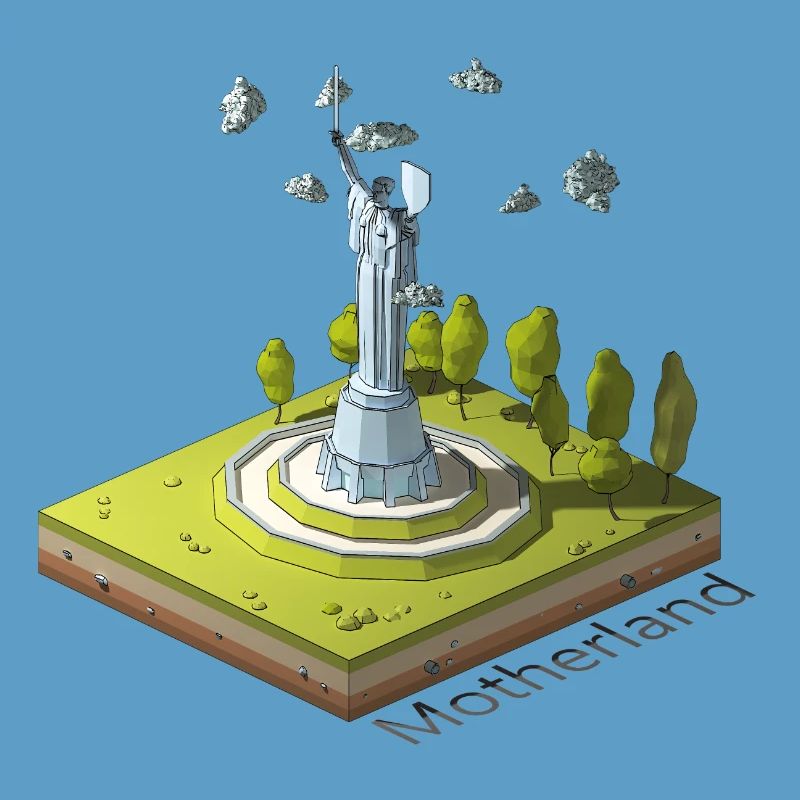 Geometrisches Low-Poly Das Mutterland ruft