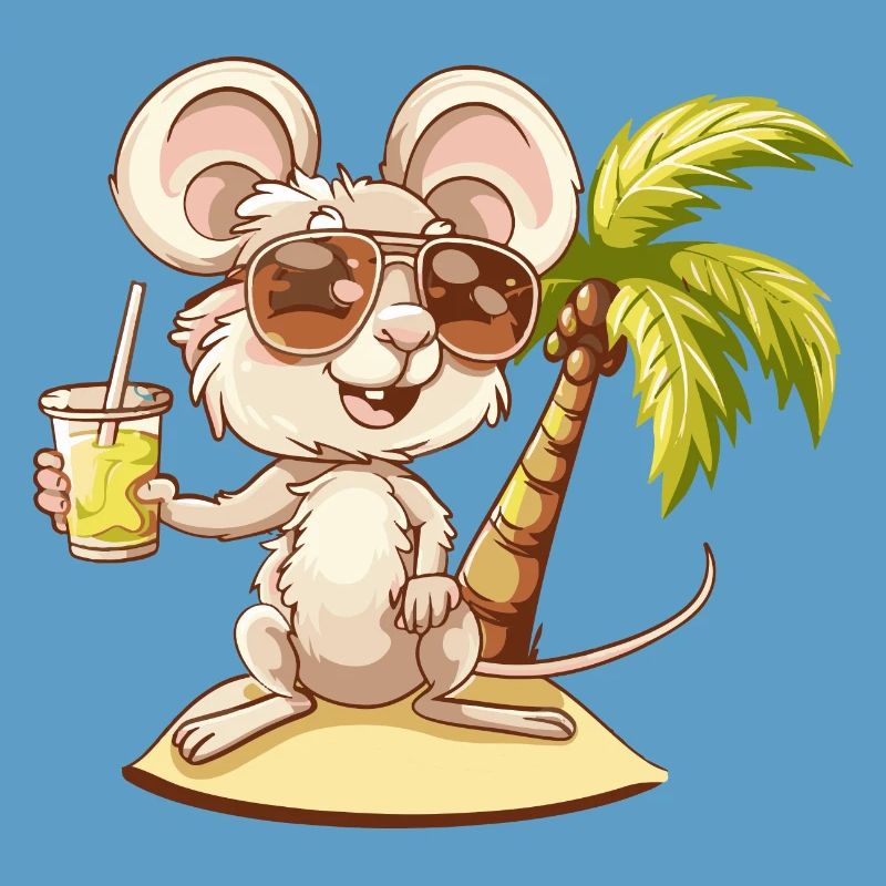 Maus Sommer Strand Comic